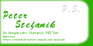peter stefanik business card